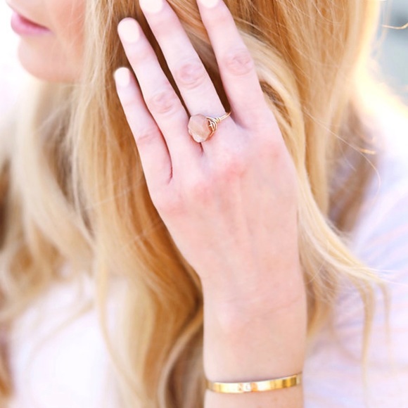 Gold Brass Stamped Cuff Bracelet (J2) - Picture 3 of 8